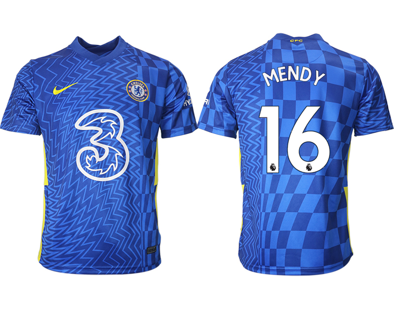 Men 2021-2022 Club Chelsea FC home aaa version blue #16 Soccer Jersey